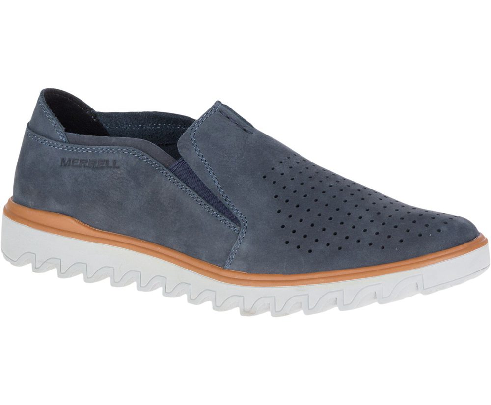 Merrell Slip Ons Navy - Downtown Moc - Mens 38YTXWDPA